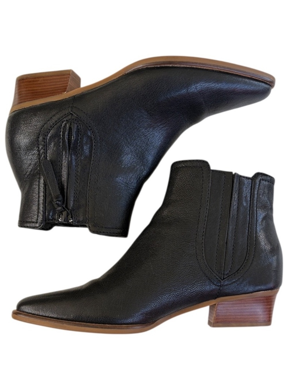 Cole Haan Leather Hadlyn Ankle Boots Black Size 8.5